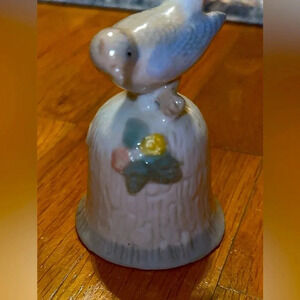 vintage bird bell ceramic trinket decor home